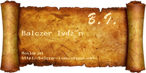 Balczer Iván névjegykártya
