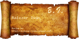 Balczer Iván névjegykártya